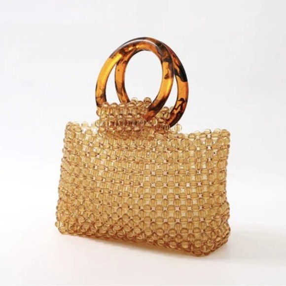 HANDMADE PEARL BEADED EVENING HANDBAG TOP HANDLE PURSE WITH INNERBAG & DUSTBAG - Picture 5 of 10